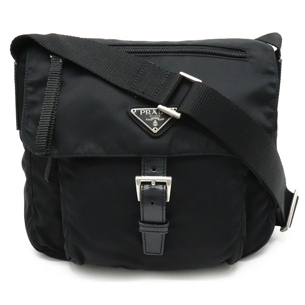 Prada VELA Crossbody Bag Leather NERO Black